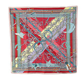 エルメス カレ90 BRIDES ET GRIS GRIS 馬勒とチャーム スカーフ レッド マルチカラー シルク レディース HERMES 【中古】